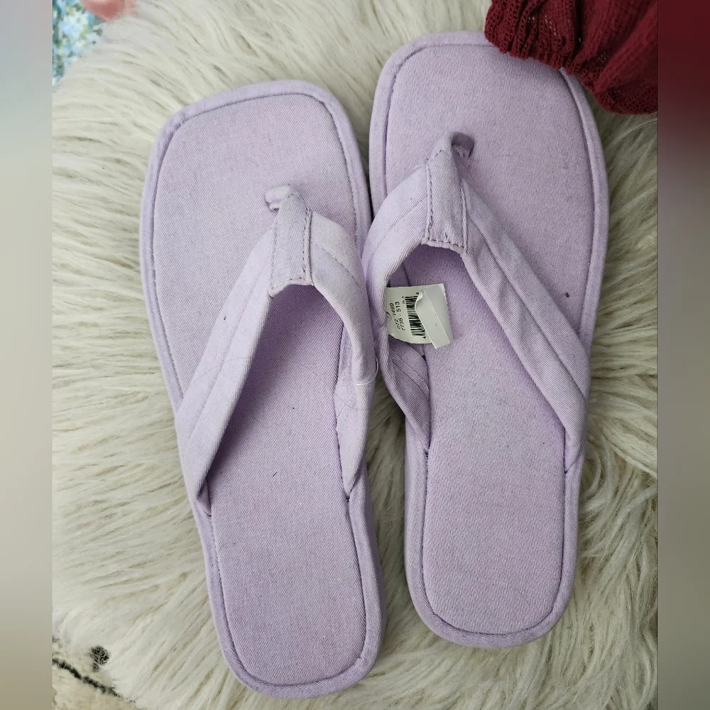 Aerie Pastel Purple Thong Platform Sandals Comfy 8